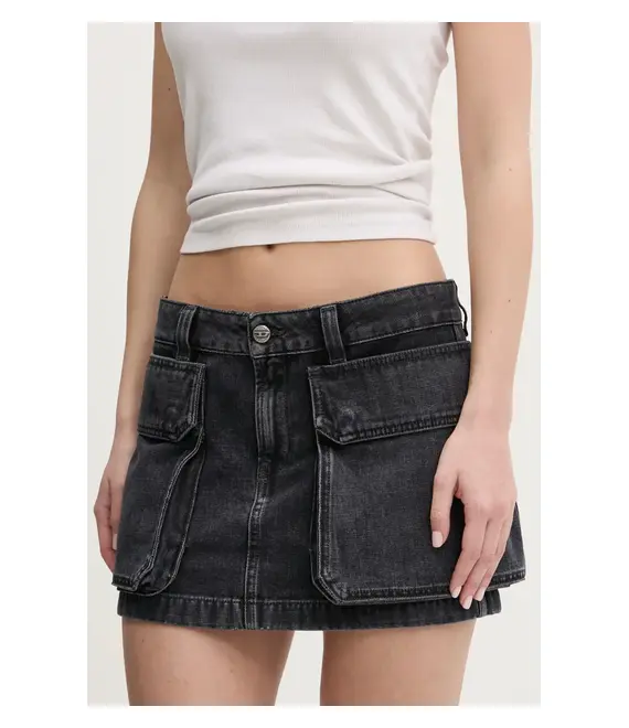 Τζιν φούστα Diesel DE-TON SKIRT χρώμα: γκρι, A15784.007Z9
