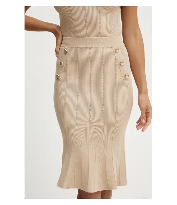 Φούστα Marciano Guess GRACE χρώμα: μπεζ, 5RGD07 5810Z
