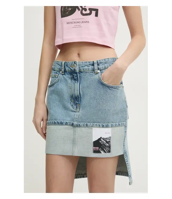 Τζιν φούστα Moschino Jeans χρώμα: μπλε, 0112 3217
