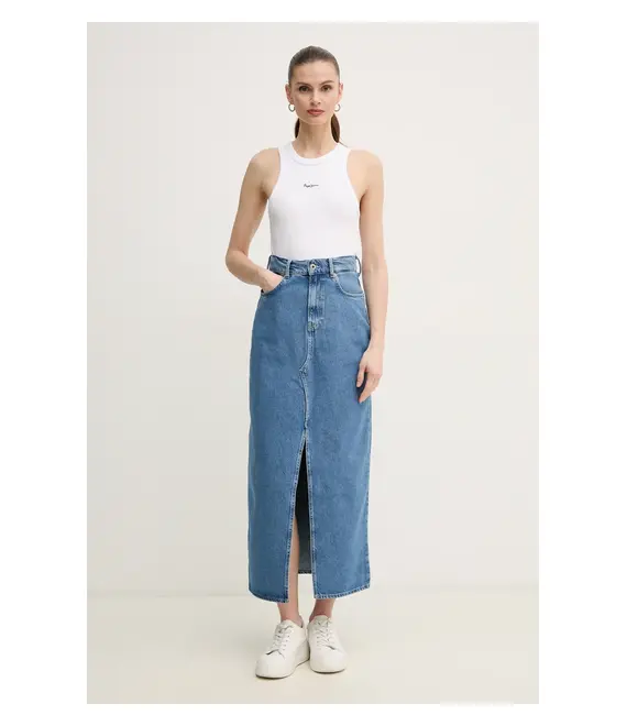 Τζιν φούστα Pepe Jeans MAXI SKIRT HW χρώμα: μπλε, PL901185ND3R