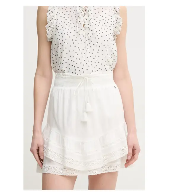 Βαμβακερή φούστα Pepe Jeans ELENA χρώμα: άσπρο, PL901188
