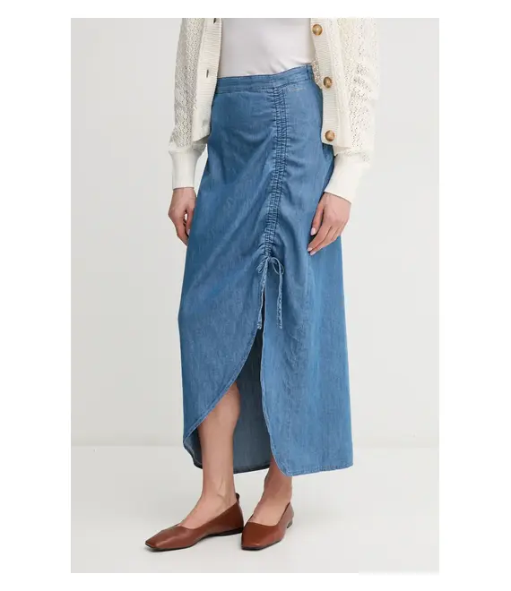 Τζιν φούστα Pepe Jeans MAXI SKIRT HW SUNSET χρώμα: μπλε, PL901218