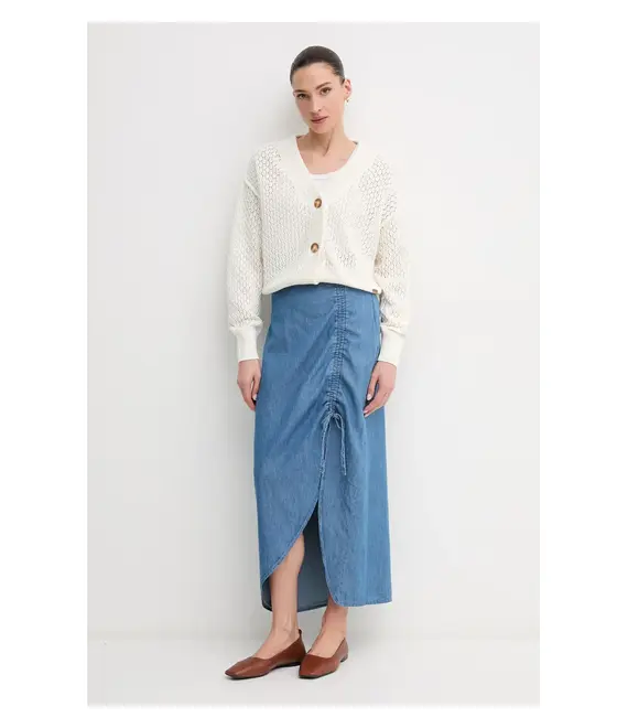 Τζιν φούστα Pepe Jeans MAXI SKIRT HW SUNSET χρώμα: μπλε, PL901218