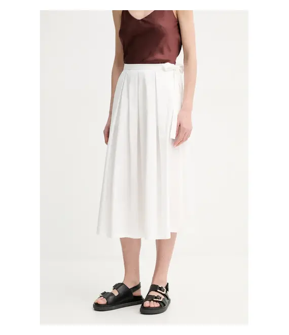 Βαμβακερή φούστα Weekend Max Mara χρώμα: άσπρο, 2515101032600
