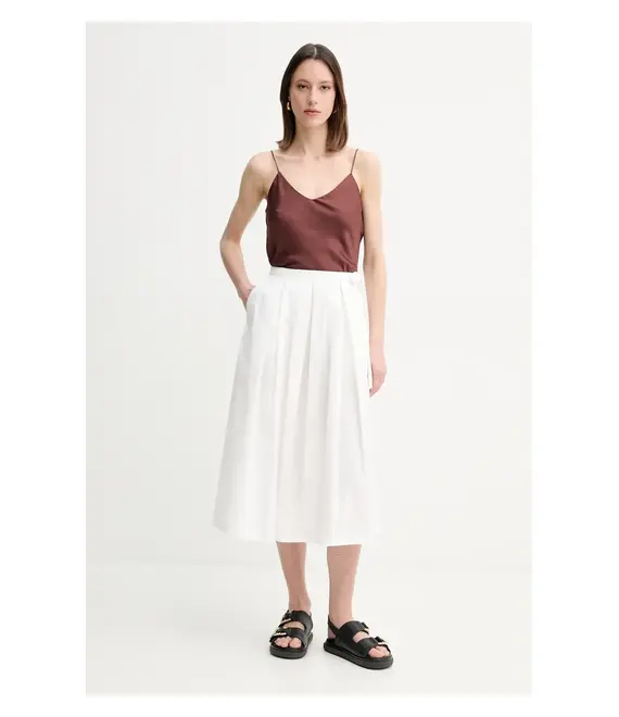Βαμβακερή φούστα Weekend Max Mara χρώμα: άσπρο, 2515101032600