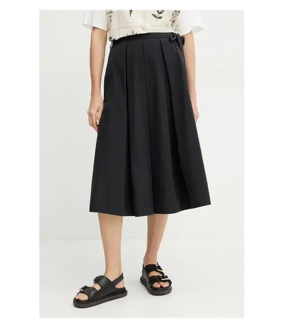 Βαμβακερή φούστα Weekend Max Mara χρώμα: μαύρο, 2515101032600