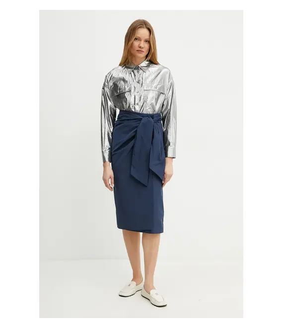 Φούστα Weekend Max Mara χρώμα: ναυτικό μπλε, 2515101042600
