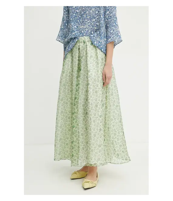 Μεταξωτή φούστα Weekend Max Mara χρώμα: πράσινο, 2515101072600
