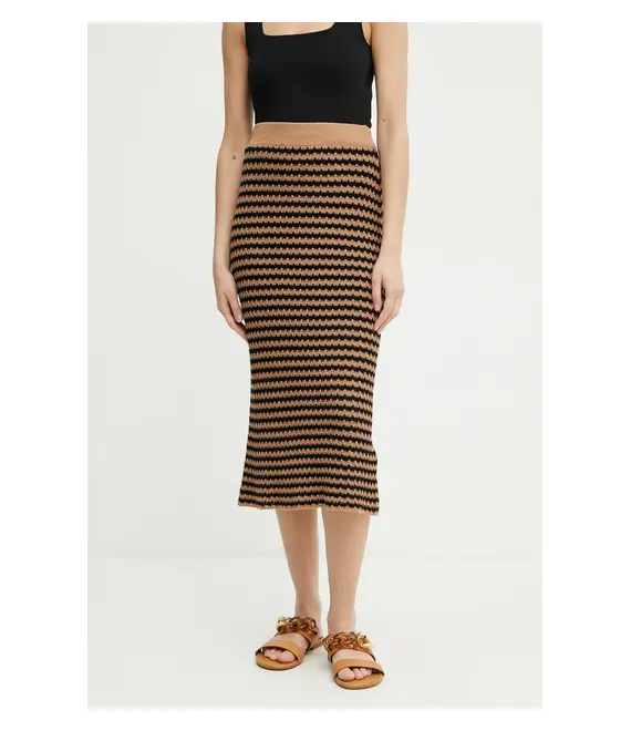 Φούστα Weekend Max Mara χρώμα: καφέ, 2515301012600