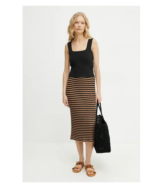 Φούστα Weekend Max Mara χρώμα: καφέ, 2515301012600
