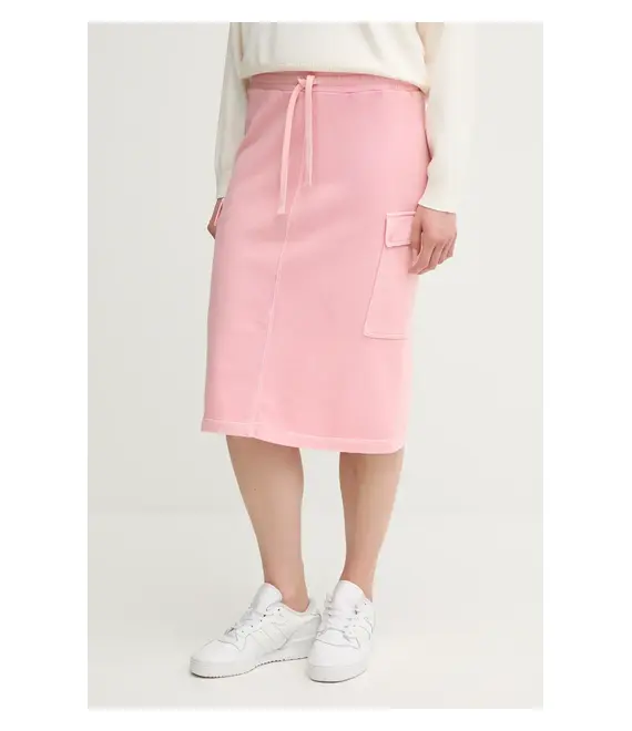 Βαμβακερή φούστα United Colors of Benetton χρώμα: ροζ, 39BLD000E