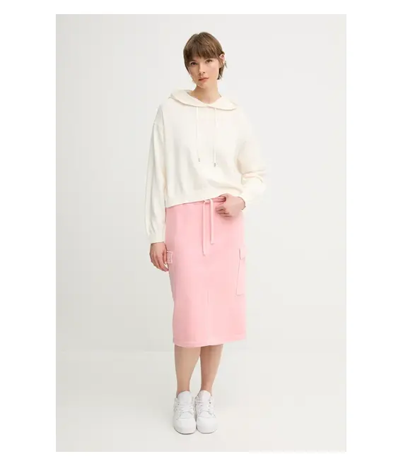 Βαμβακερή φούστα United Colors of Benetton χρώμα: ροζ, 39BLD000E