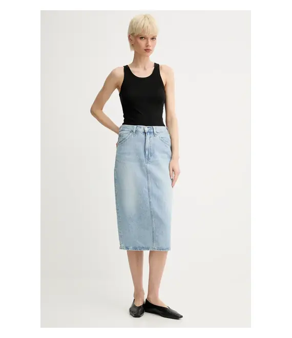 Τζιν φούστα Levi's HR BACK SLIT SKIRT χρώμα: μπλε, 001VH