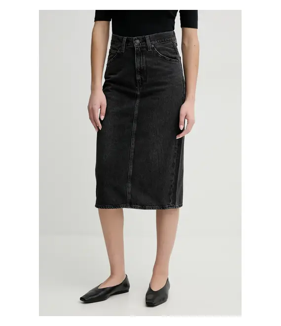 Τζιν φούστα Levi's HR BACK SLIT SKIRT χρώμα: γκρι, 001VH
