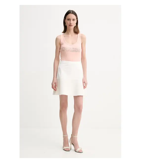 Φούστα Guess ELSIE χρώμα: άσπρο, W5GD87 WH610