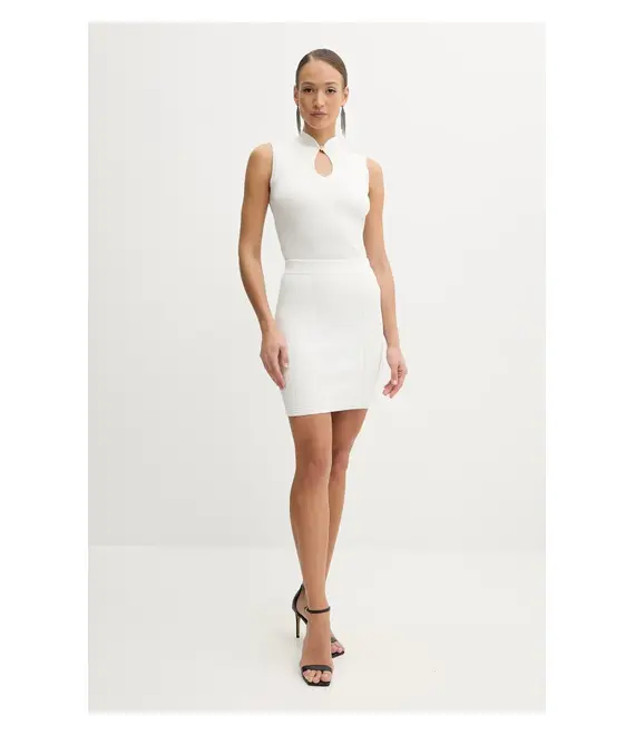 Φούστα Guess MALIA χρώμα: μπεζ, W5GD88 Z3L10