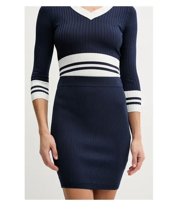 Φούστα Guess MALIA χρώμα: ναυτικό μπλε, W5GD88 Z3L10