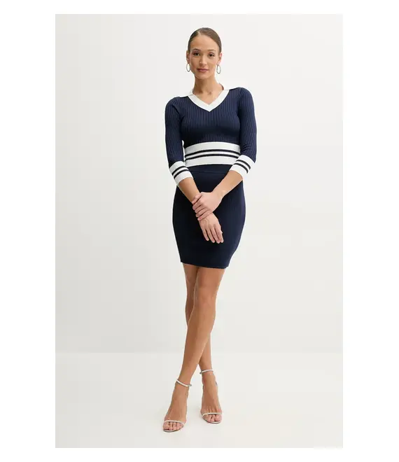 Φούστα Guess MALIA χρώμα: ναυτικό μπλε, W5GD88 Z3L10