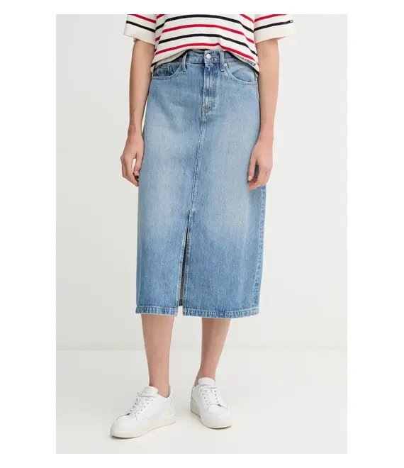 Τζιν φούστα Tommy Hilfiger χρώμα: μπλε, WW0WW45501