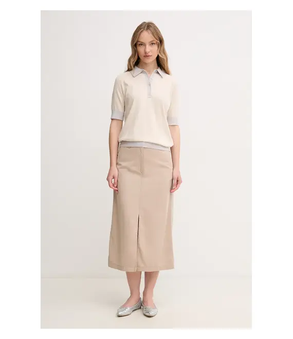 Φούστα Tommy Hilfiger χρώμα: μπεζ, WW0WW44726