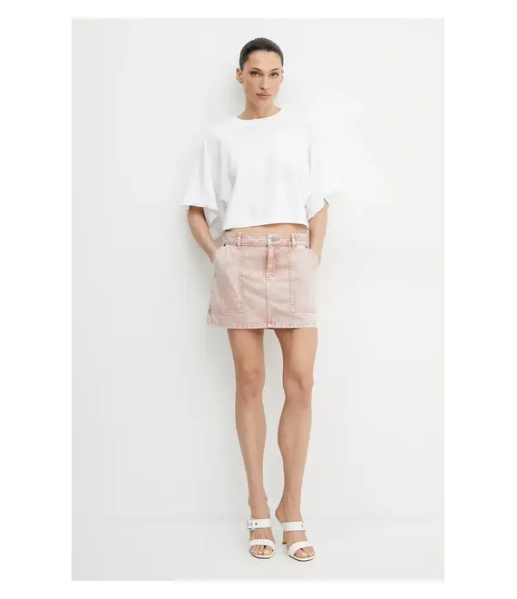 Τζιν φούστα MICHAEL Michael Kors χρώμα: πορτοκαλί, MS570IY4LN