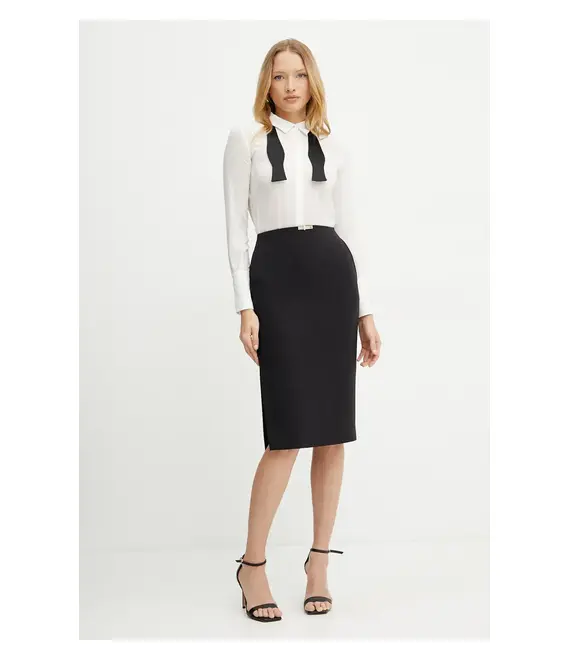 Φούστα Elisabetta Franchi χρώμα: μαύρο, GO12252E2