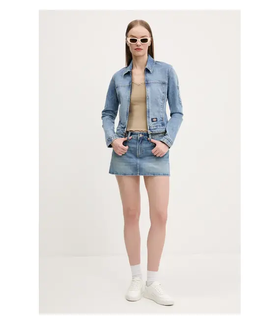 Βαμβακερή φούστα Hollister Co. χρώμα: μπλε, KI343-5026