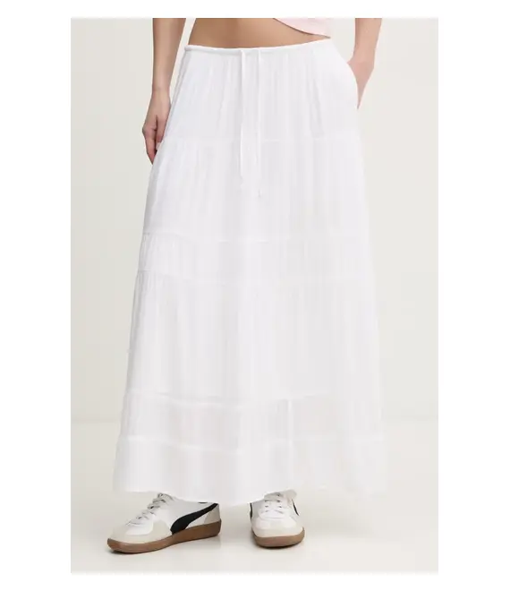 Φούστα Hollister Co. χρώμα: άσπρο, KI343-5039