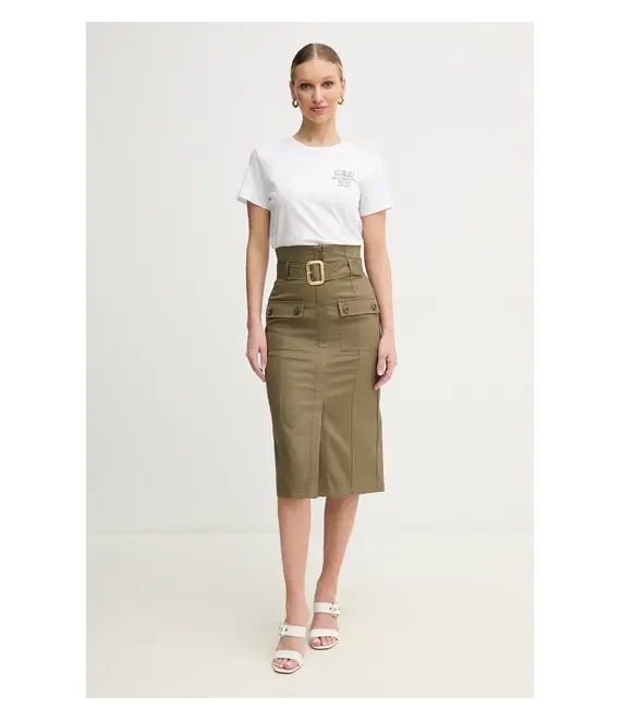 Βαμβακερή φούστα Marciano Guess CINDY χρώμα: πράσινο, 5GGD02 7293A