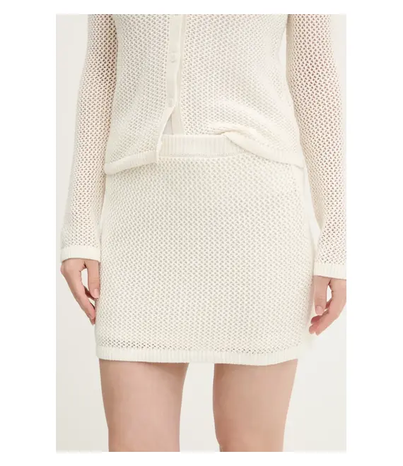 Βαμβακερή φούστα Abercrombie & Fitch χρώμα: μπεζ, KI143-5075