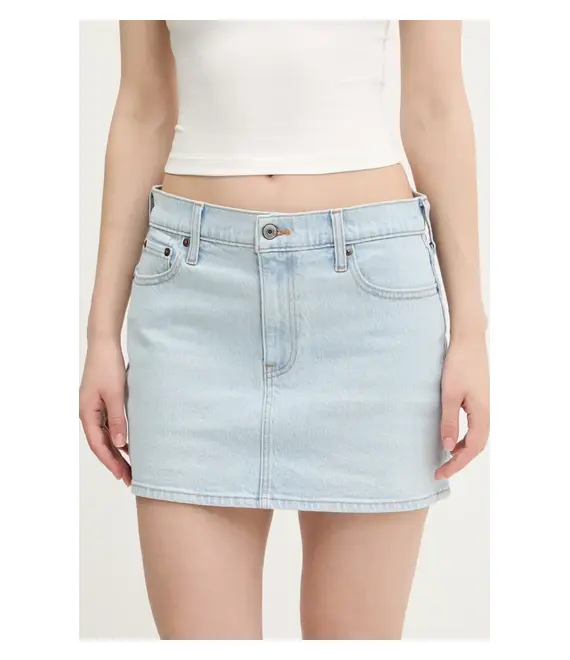 Τζιν φούστα Abercrombie & Fitch χρώμα: μπλε, KI143-5085