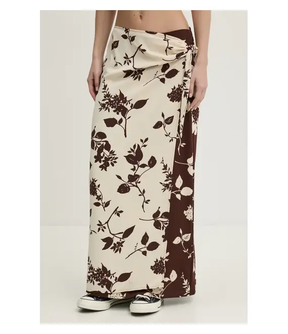 Φούστα Abercrombie & Fitch χρώμα: μπεζ, KI143-5089