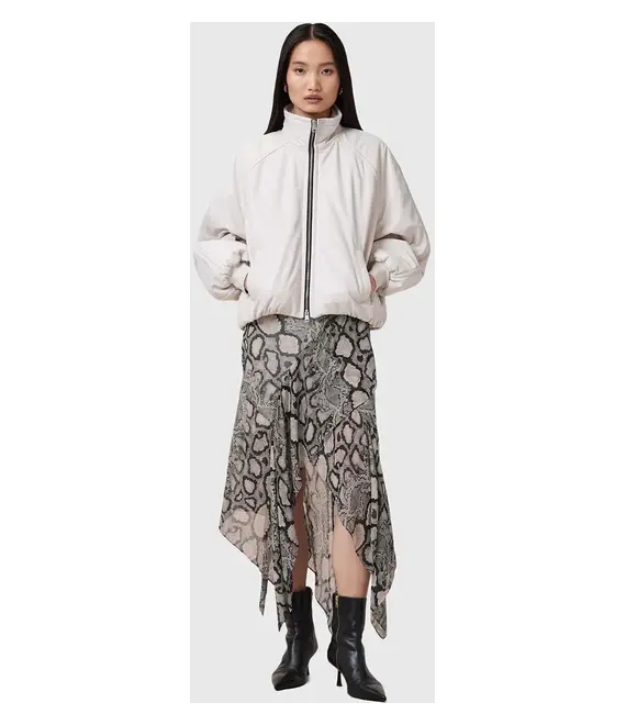 Μεταξωτή φούστα AllSaints CASSIE χρώμα: πολύχρωμο, W013RC