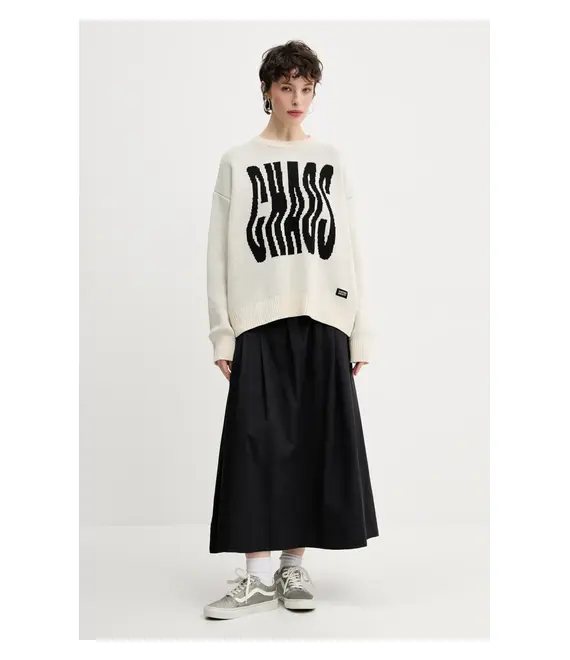 Φούστα Vans χρώμα: μαύρο, VN000M9RBLK1