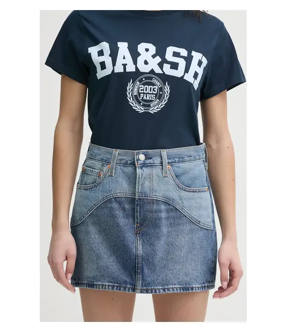 Φούστα Levi's ICON SKIRT WESTERN YOKE χρώμα: μπλε, 001VJ