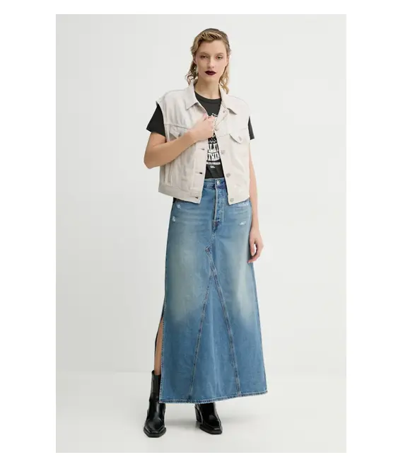 Τζιν φούστα Levi's ICONIC LONG SKIRT W/SLIT χρώμα: μπλε, A8727