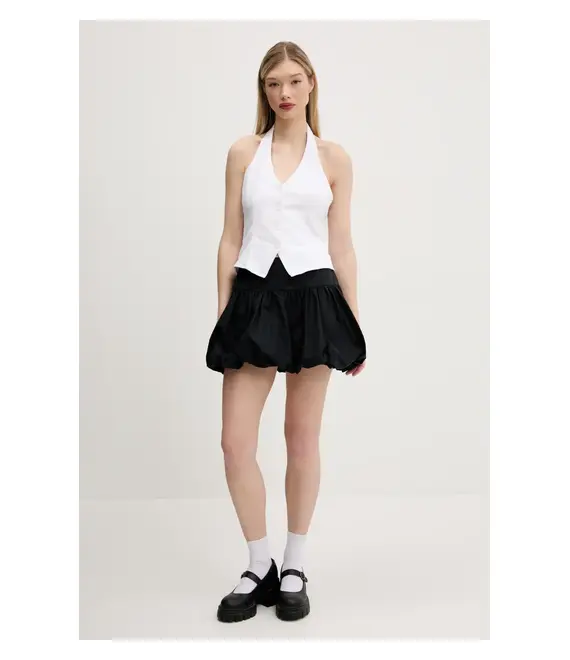 Βαμβακερή φούστα Abercrombie & Fitch χρώμα: μαύρο, KI143-5062