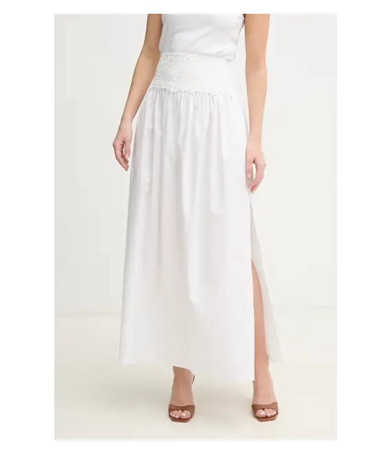 Βαμβακερή φούστα Ermanno Scervino χρώμα: άσπρο, D464O605OVZ