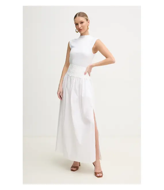 Βαμβακερή φούστα Ermanno Scervino χρώμα: άσπρο, D464O605OVZ