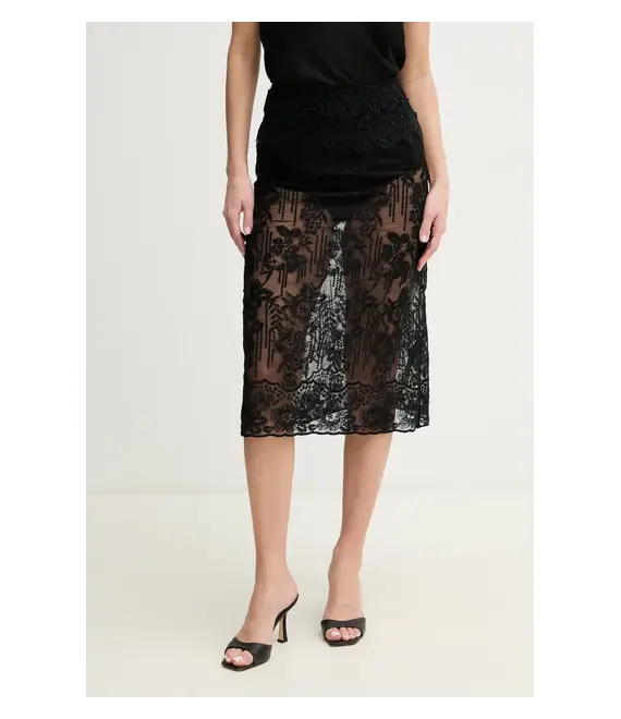 Φούστα Ermanno Scervino χρώμα: μαύρο, D464O612IBQ