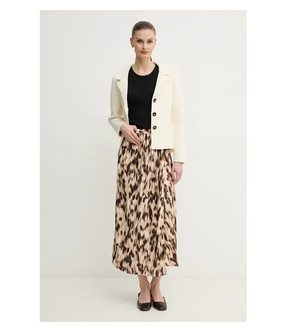 Φούστα Pedro del Hierro χρώμα: μπεζ, 7599296