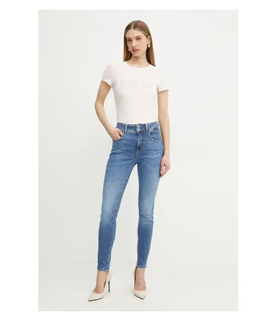 Τζιν παντελόνι Guess χρώμα: μπλε, W5GA34 D5Q01