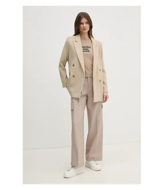 Παντελόνι Calvin Klein Jeans χρώμα: μπεζ, J20J224848