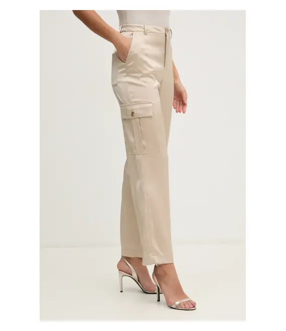 Παντελόνι Dkny χρώμα: μπεζ, DJ4P3011