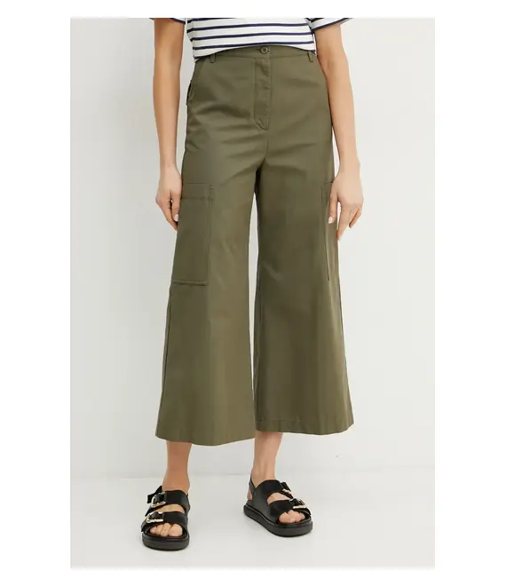 Βαμβακερό παντελόνι Weekend Max Mara χρώμα: πράσινο, 2515131081600