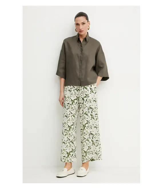 Μεταξωτό παντελόνι Weekend Max Mara χρώμα: πολύχρωμο, 2515131082600