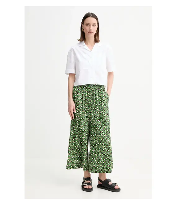 Βαμβακερό παντελόνι Weekend Max Mara χρώμα: πράσινο, 2515131102600