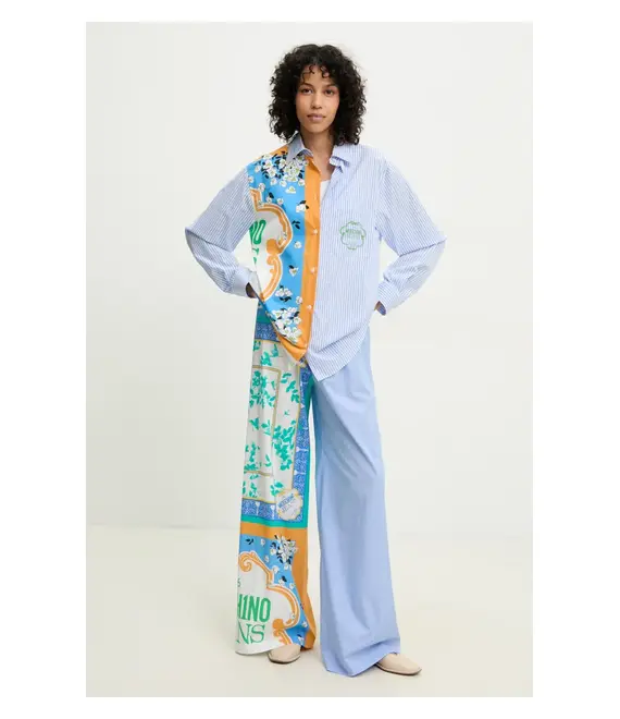 Βαμβακερό παντελόνι Moschino Jeans χρώμα: μπλε, 0332 3725