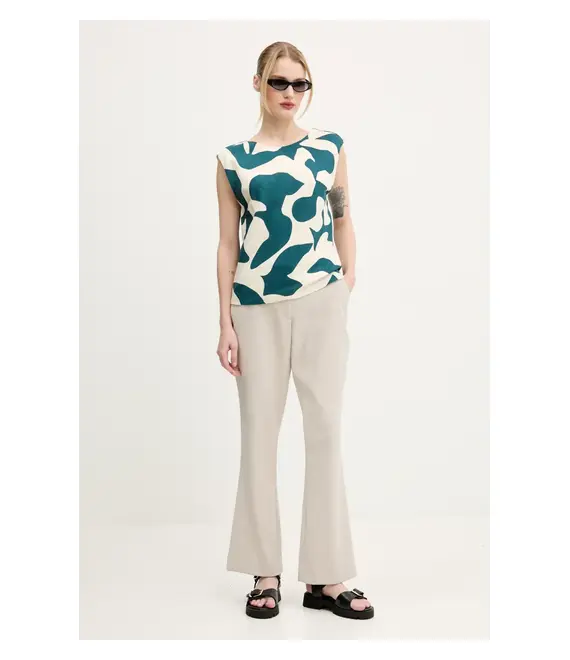 Παντελόνι Abercrombie & Fitch χρώμα: μπεζ, KI156-5078