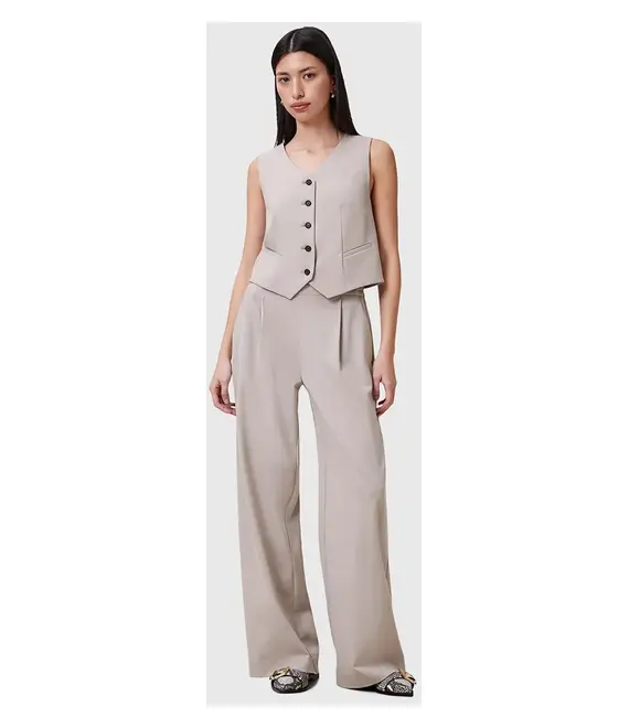 Παντελόνι AllSaints ALEIDA χρώμα: μπεζ, W037QC